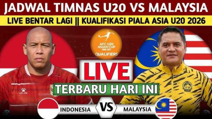 Jadwal Siaran Langsung Timnas Indonesia U20 vs Malaysia: Hari Ini, Ujian Pertama di Vientiane